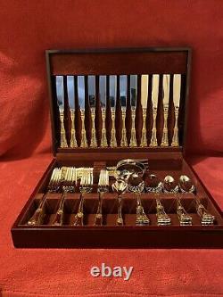 Royal Albert Old Country Roses 65 Piece Flatware Set 18/10 Wooden Box BRAND NEW