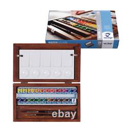 Royal Talens Van Gogh Artists Watercolour Half Pan Wooden Box Paint Set