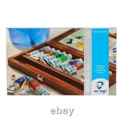 Royal Talens Van Gogh Watercolour Paint Tube Wooden Box Set 12 x 10ml