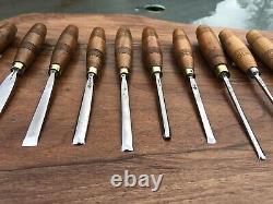 S J Addis Vintage Wood Carving Chisels And Gouges Set Of 19 In Wooden Box