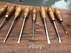 S J Addis Vintage Wood Carving Chisels And Gouges Set Of 19 In Wooden Box