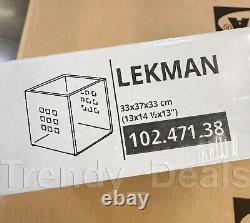 SET of 4 Ikea LEKMAN Storage Box White, Plastic 13x14 ½x13 Fits Kallax NEW
