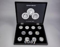 SILVER QUEEN'S BEASTS 2oz 11 COINS FULL SET -10+COMPLETER-IN WOODEN BOX