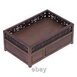 SL (Style 1)Wooden Storage Box Decorative Tea Set Rack Retro Teacake Box Desktop