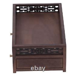 SL (Style 1)Wooden Storage Box Decorative Tea Set Rack Retro Teacake Box Desktop