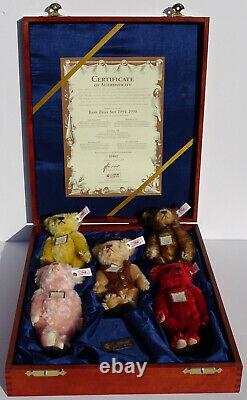 STEIFF Miniature Baby Bears Set 1994 to 1998 Ltd Edition Wooden Box UK Exclusive