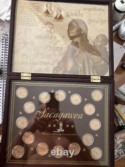 Sacagawea Golden Dollar Coin Gallery Collection Set in Wooden Box