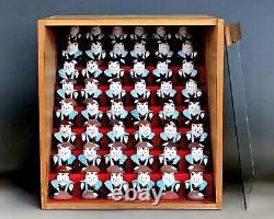 Samurai Maneki Neko 48 full set Hatsutatsu cats RARE Original Wooden Display box