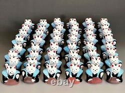 Samurai Maneki Neko 48 full set Hatsutatsu cats RARE Original Wooden Display box