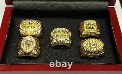 San Francisco 49ers Super Bowl 5 Ring Set With Wooden Box. Montana Rice Young