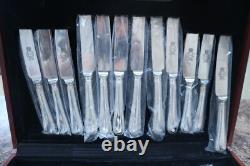 Sanders and Bowers 6 Person Stainless Steel Cutlery Set in wooden box vintage
