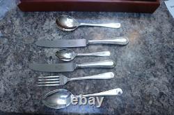 Sanders and Bowers 6 Person Stainless Steel Cutlery Set in wooden box vintage
