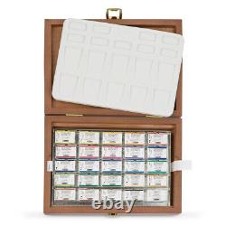 Schmincke Horadam Watercolour Paint Wooden Box Set 24 Full Pans