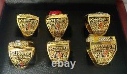 Scottie Pippen Chicago Bulls Championship 6 Ring Set WITH Wooden Box