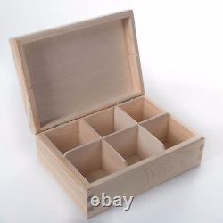 Selection Of Wooden Tea Boxes / Wood Box Container With Compartments Sections