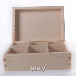 Selection Of Wooden Tea Boxes / Wood Box Container With Compartments Sections