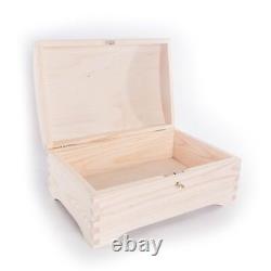 Selection of Wooden Chest Storage Boxes / Plain Wood / Small & Large Trunk Box