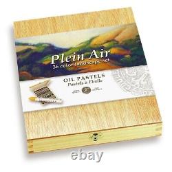 Sennelier 36 Plein Air Landscape Oil Pastel Wooden Box Set. Professional Artists