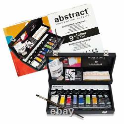 Sennelier Abstract Acrylic Paint Wooden Box Set with Accessories 9 x 120ml
