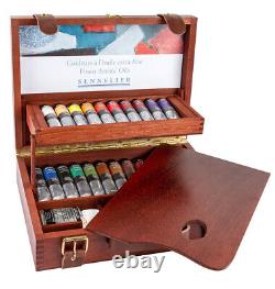 Sennelier Artist Oil Colour Wooden Box Set 22 x 40ml with Accessories
