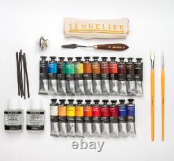 Sennelier Artist Oil Colour Wooden Box Set 22 x 40ml with Accessories