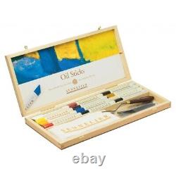 Sennelier Extra Fine Artists Oil Stick Wooden Box Set 12 x 38ml