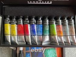 Sennelier L'Aquarelle Artists Watercolour Black Wooden Box Set of 11x10ml Tubes