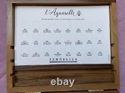 Sennelier Luxury Artist Watercolour Paint Set 24 Half Pans, 2 brushes Wooden Box