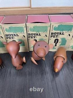 Senshukai Royal Pet Set 9 Box Japanese Wooden Animal Figurine Figure vintage