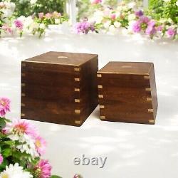 Set 2 Large Trunk Chest Rustic Solid Wooden Box Vintage Storage Ottoman