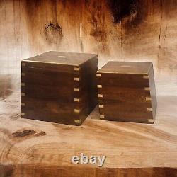 Set 2 Large Trunk Chest Rustic Solid Wooden Box Vintage Storage Ottoman