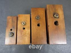 Set 4 wooden screw box 1/8 1/4 3/8 1/2 thread cutter vintage tools by Buck