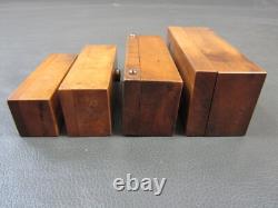 Set 4 wooden screw box 1/8 1/4 3/8 1/2 thread cutter vintage tools by Buck