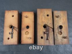 Set 4 wooden screw box 1/8 1/4 3/8 1/2 thread cutter vintage tools by Buck