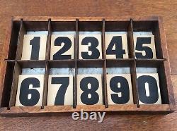 Set Of 231 Vintage Cardboard Hymn Board Numbers In Wooden Box