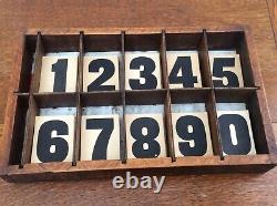 Set Of 231 Vintage Cardboard Hymn Board Numbers In Wooden Box