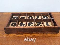 Set Of 231 Vintage Cardboard Hymn Board Numbers In Wooden Box