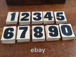 Set Of 231 Vintage Cardboard Hymn Board Numbers In Wooden Box