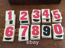 Set Of 231 Vintage Cardboard Hymn Board Numbers In Wooden Box