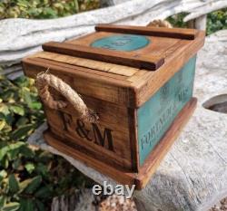 Set Of 3 Fortnum And Mason Lidded Woden Storage Boxes With Rope Handles, Crates
