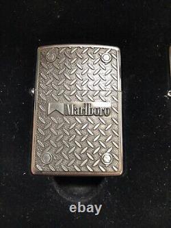 Set Of 3 X Zippo Marlboro Gift Set Poker Aces Over Kings Lighter Wooden Box