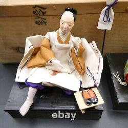 Set Of 5 Japanese Hina Dolls Figures In Original Wooden Box 2 Kyudo archers