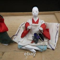 Set Of 5 Japanese Hina Dolls Figures In Original Wooden Box 2 Kyudo archers