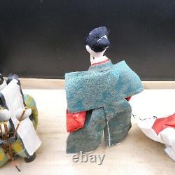 Set Of 5 Japanese Hina Dolls Figures In Original Wooden Box 2 Kyudo archers