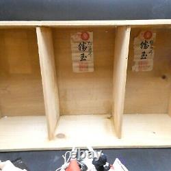 Set Of 5 Japanese Hina Dolls Figures In Original Wooden Box 2 Kyudo archers