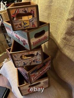 Set Of Five Lambretta & Vespa Storage Box Crates Made From Reclaimed Timber