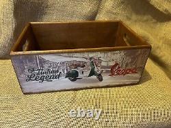 Set Of Five Lambretta & Vespa Storage Box Crates Made From Reclaimed Timber