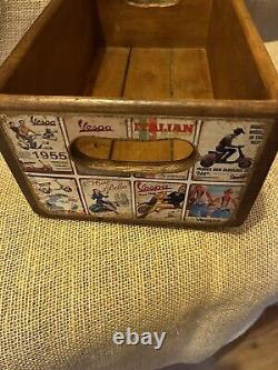 Set Of Five Lambretta & Vespa Storage Box Crates Made From Reclaimed Timber