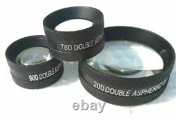 Set Of Three Double Aspheric Lens With Manual And Wooden Box Bi