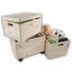 Set Three Wood Toy Boxes Trunks Diy/top Lidded + Mid Crate + Bottom On Wheels